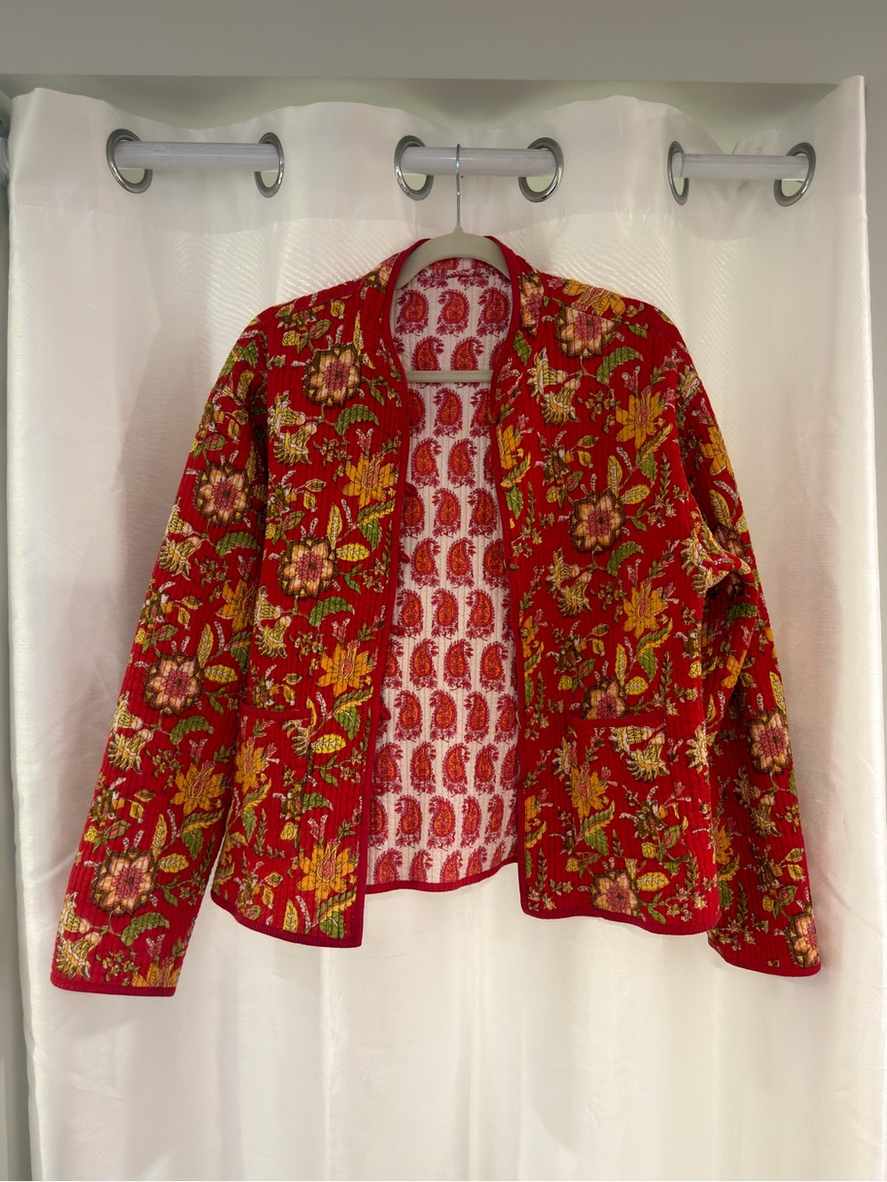 Floral Quilted Reversible Jacket - Women's Lightweight Coat